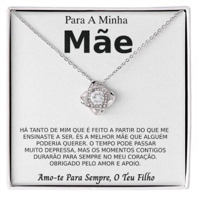 Para a Minha Mãe - Colar de ouro branco de 14K com cristais de zircónio OLIVIA