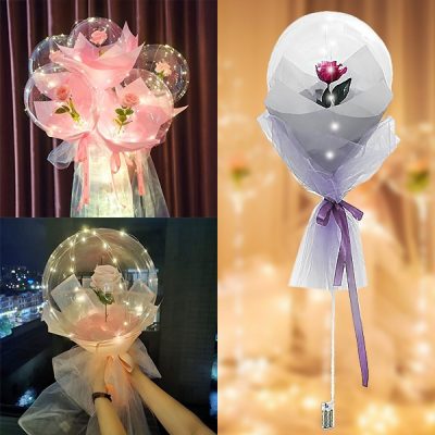 Balão LED com rosa para momentos inesquecíveis | LOVEBALLOON