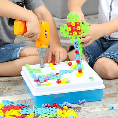 Kit puzzle criativo com berbequim MASTER KID